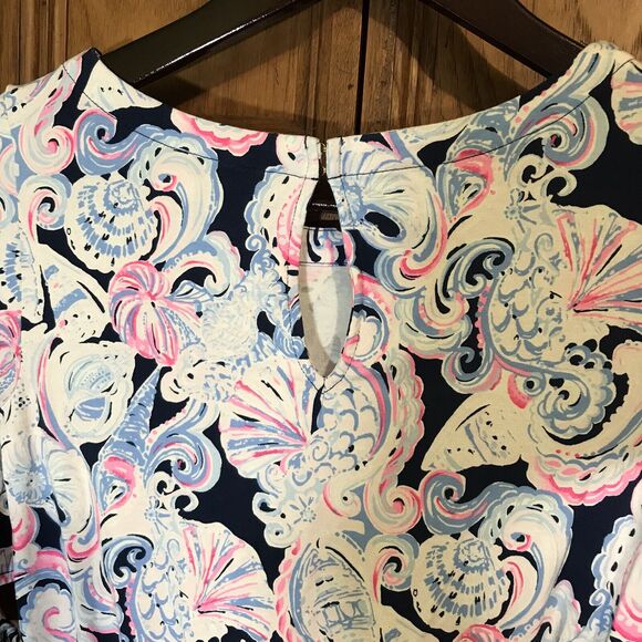 Lilly Pulitzer Lula High Tide Navy Romper Women XXS It's For Shore Ruffle Sleeve - Picture 13 of 14